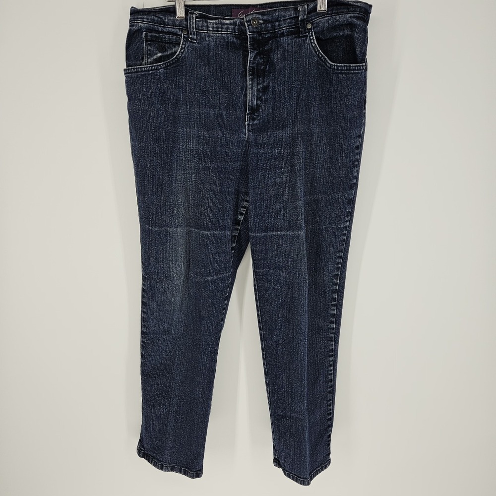 Gloria Vanderbilt Amanda Womens Blue Denim Jeans Sz 16 Skinny Stretch Classic
